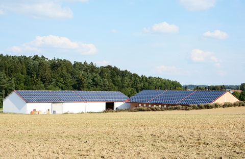 谷仓上的太阳能电池板